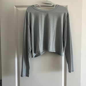 Blue lululemon cropped long sleeve